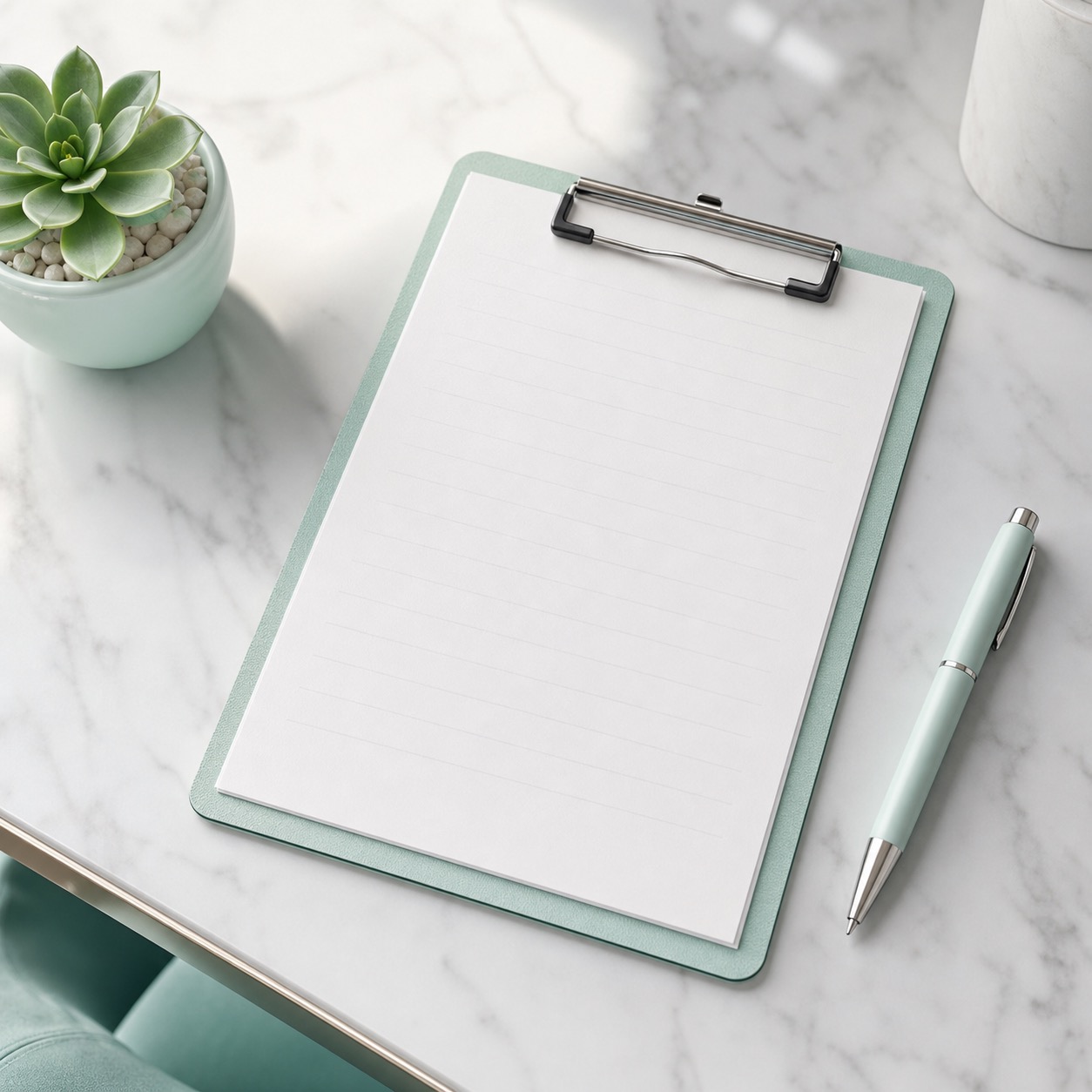 A written, itemised dental treatment plan and cost estimate on a desk at Lumina Dental